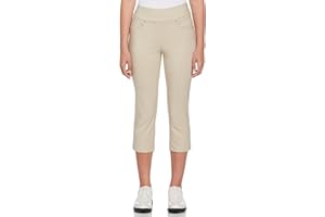 PGA TOUR Womens 22” Pull-on Golf Capri Pants with Tummy Control, Performance Stretch, Moisture-Wicking, Sun Protection