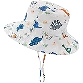 Baby Sun Hat Adjustable - Toddler Kids Beach Pool Bucket UPF 50+ Wide Brim Chin Strap Summer Play Hat