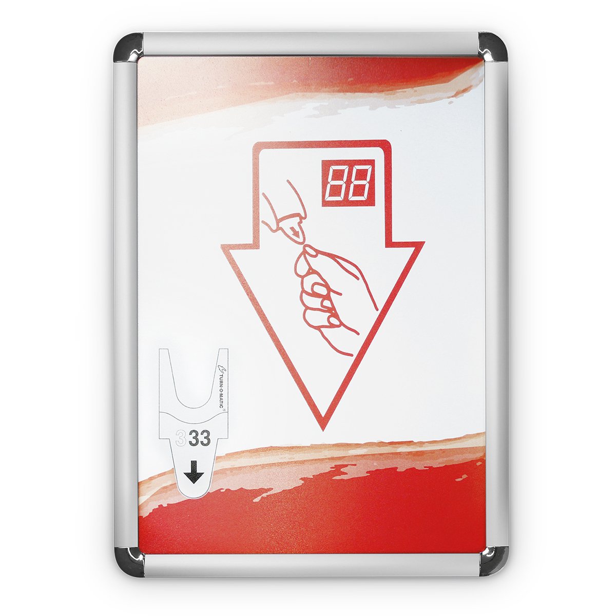 Meto 9484724 Turn Size Accessories, Sign FS902 Controlling The Ticket Dispenser, 1 Folding Frame with Fixings and Aluminium Insert Silver