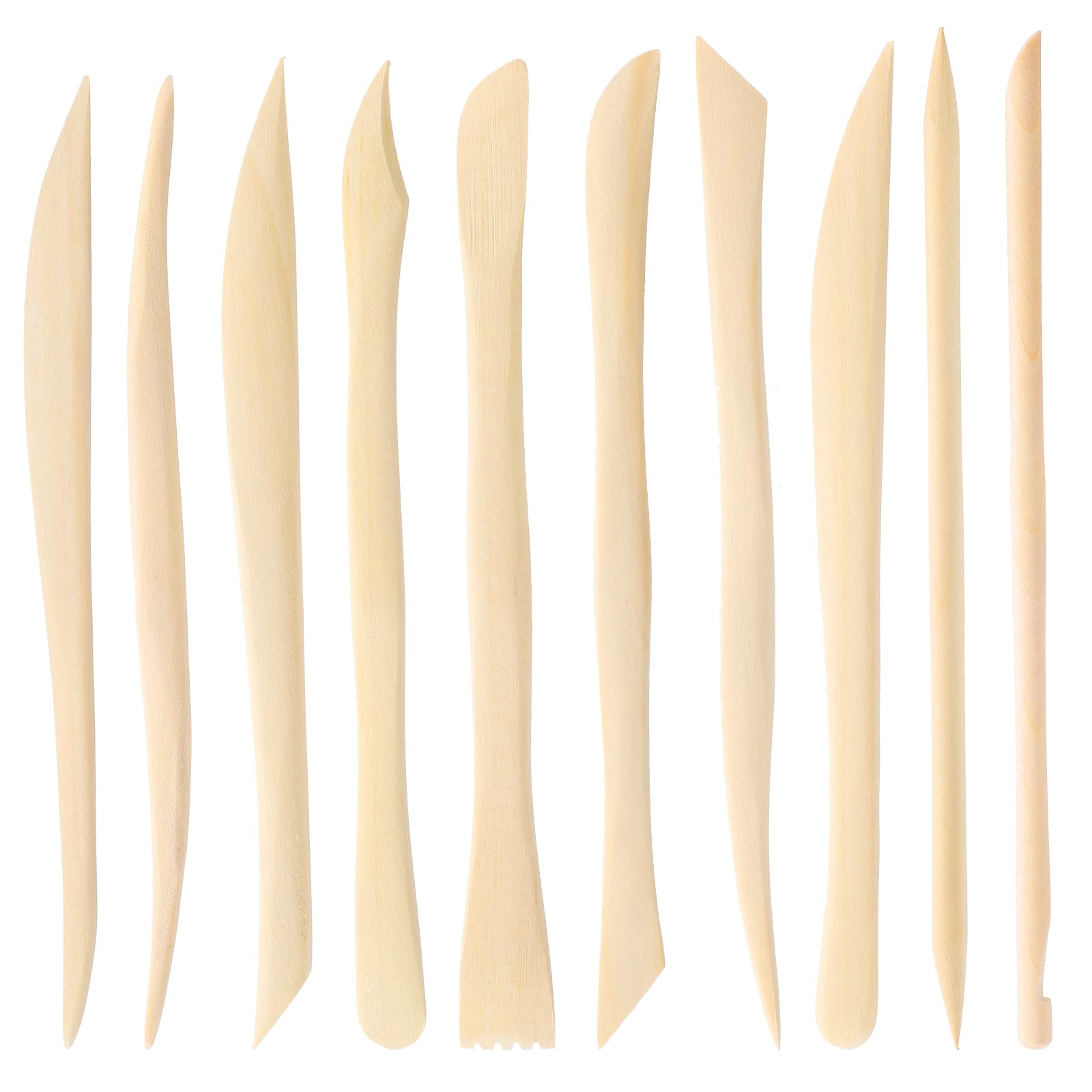 Photo 1 of 10Pcs Wooden Clay Sculpting Tools, 6.2'' Smooth Double Ended Clay Modeling Tools, Polymer Clay Tools Sculpting, Wood Pottery Clay Tool Kit for Ceramics Soap Playdough Carving Supplies