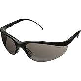 Crews Glasses 135-KD112 Klondike Safety Glass with Black Frame, Gray Lens
