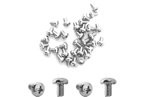 MroMax 60Pcs M4 x 6mm Pan Head Phillips Machine Screws, 304 Stainless Steel 18-8, Fully Thread, Metric Silver Gray Cross Head Screws Bolts for Cabinet Drawer Knob Pull Handle