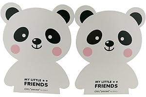 Winterworm Cartoon Cute Lovely Panda Bear Pattern Nonskid Heavy Metal Office Desk Bookends for Kids Children (White)