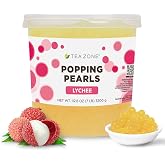 Tea Zone 7 lb Lychee POPPING PEARLS&trade; for Boba Tea Beverages, Sweets, Ice Cream Topping | B2050