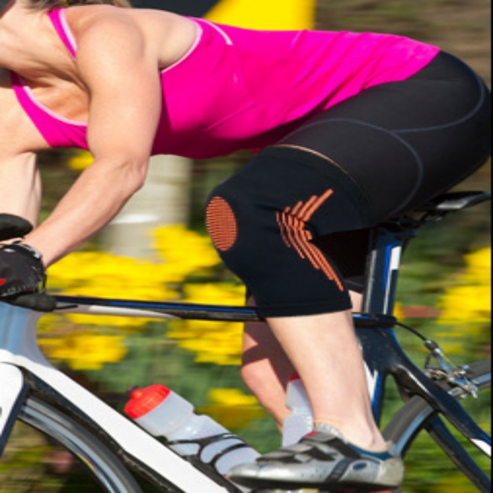 Knee Pads-Knee Support Brace Super Elastic Breathable Knee Compression Sleeve Anti Slip Knee Pads Joint Pain Relief Single Wrap (XL(Black&Orange)