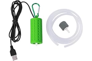 Useekoo USB Aquarium Air Pump, Ultra Durable & Quiet USB Nano Air Pump, Small Air Bubbler for Aquarium Fish Tank with Air Stone and Silicone Tube