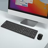 LeadsaiL Wireless Keyboard and Mouse 2.4GHz UK Full Size 12 Shortcuts Black view 7