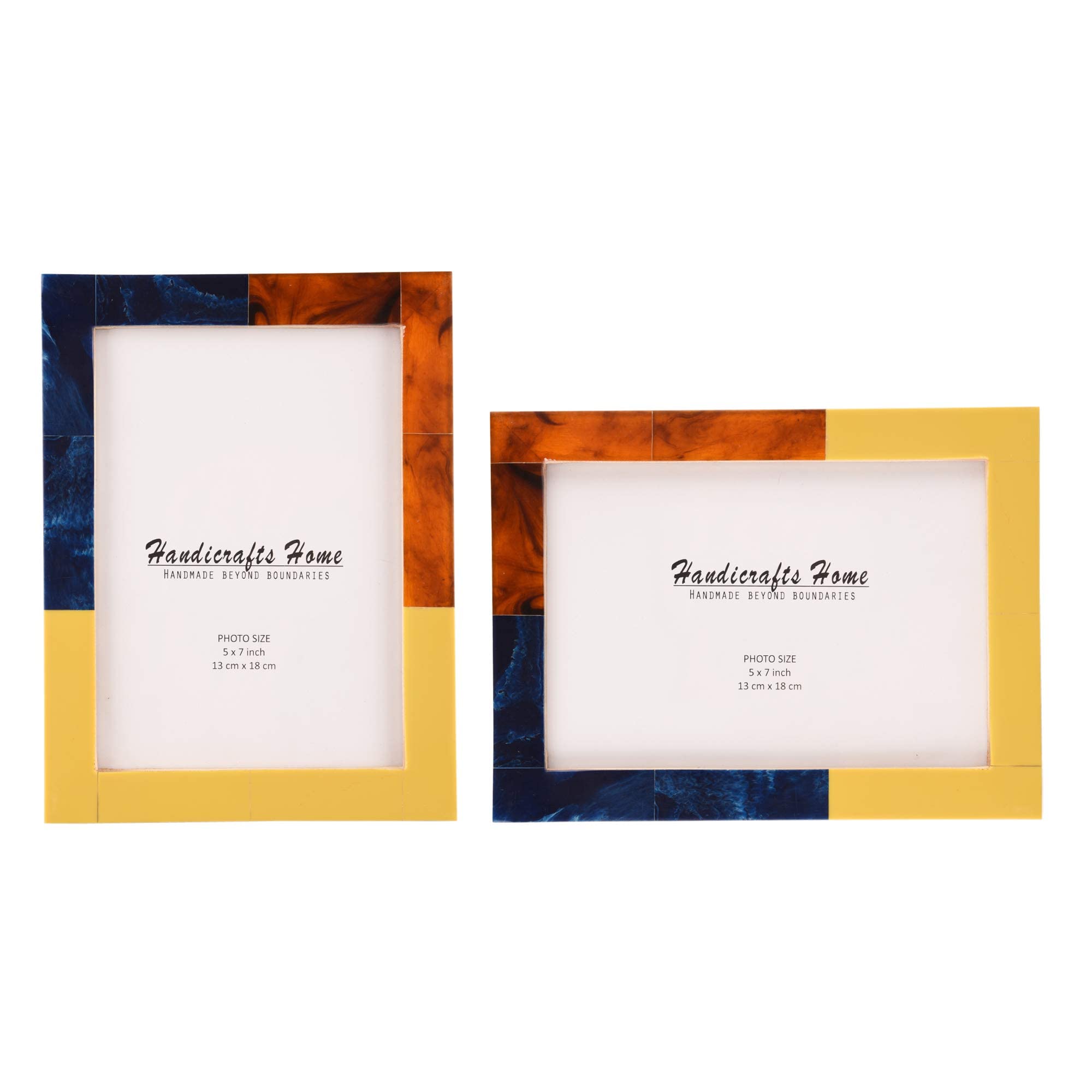 Handicrafts Home Photo Picture Frames 5x7 Mondrian Walnut Set of 2 Collection New Years Gift