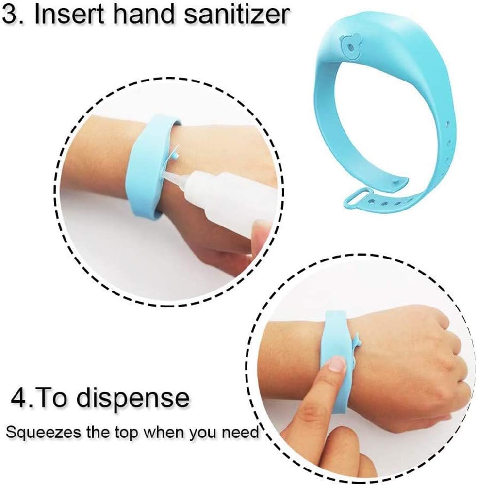 Amazon Co Jp サニタイザーシリコーン詰め替え式リストバンド ジェルディスペンサー スクイズボトル付き 旅行 スポーツ アウトドア用 サニタイザーブレスレット ハンドサニタイザーシリコーンリストバンド 大人用キッズ15ml2pcs ホーム キッチン