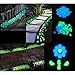 Homder 220pcs Glow in the Dark Garden Pebbles for Walkways & Decor and Plants Luminous Stones in Blue & Green & White