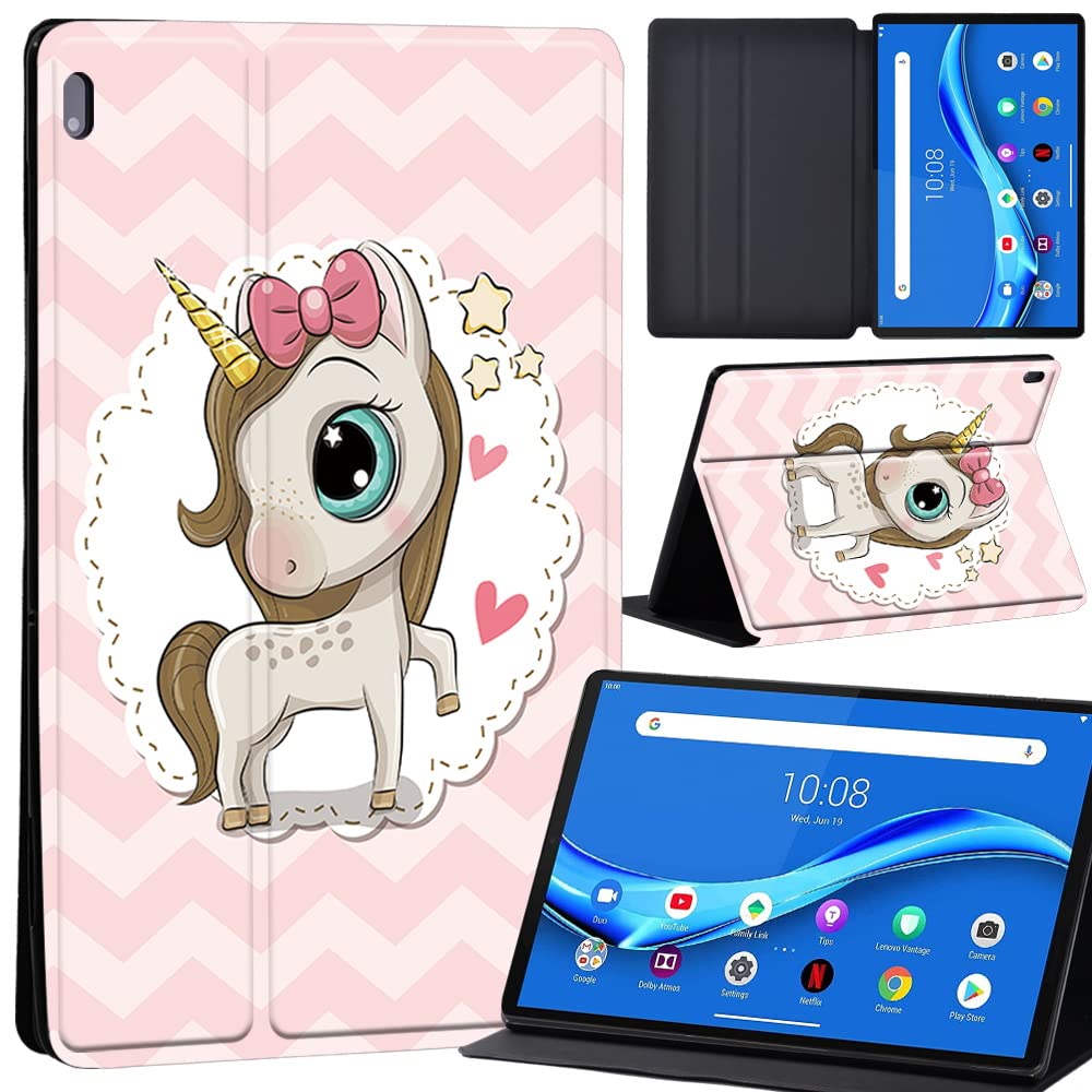 Case For Lenovo Tab M10 FHD Plus 10.3 inch (TB-X606X TB-X606F) Leather Case with Auto Wake-up, Flip Case for Lenovo Tab M10 FHD Plus Cover (pretty unicorn)