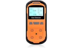 H HZXVOGEN HZXVOGEN Portable Gas Detector 4 Gas Monitor Meter Tester Analyzer Rechargeable Gas Leak Detector H2S, O2, CO, EX with Vibration, Audible, Visual LCD Display Sound Light Shock Air Quality Tester