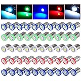 cciyu 50 Pack Multicolor BA9S Insrument Cluster Gauges Ash Tray Glove Box LED Light Bulbs 1815 1816 182 1889 1891