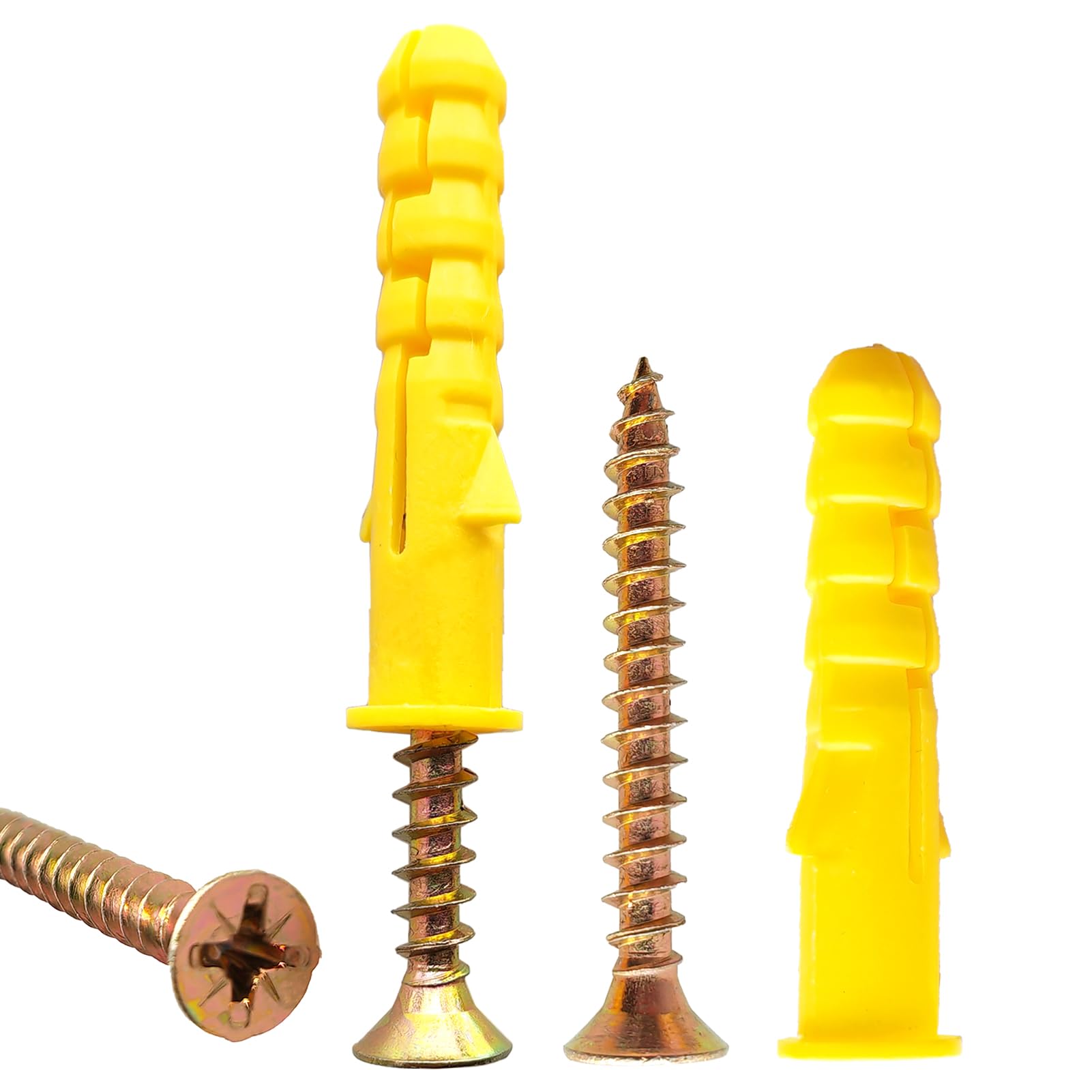 176 Pcs Wall Plugs for Brick,88 x M5*40 Masonry Self Tapping Screws,88 x M8*40 Expansion Pipe Anchor Bolts,Raw Plugs for Brick Wall,Heavy Duty Wood Screws and Wall Plug Kit for Concrete Drywall
