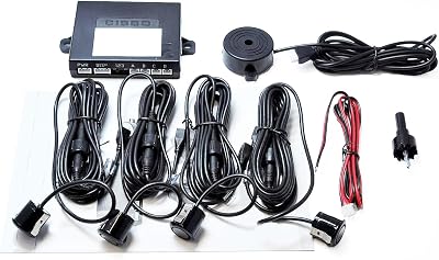 CISBO 18mm Detachable Rear Parking Sensor Kit 4 Sensors Audio Buzzer Matt Black
