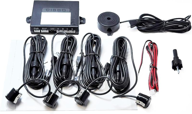 CISBO 18mm Detachable Rear Parking Sensor Kit 4 Sensors Audio Buzzer Matt Black