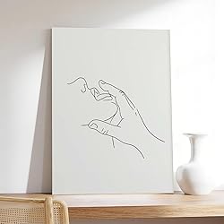 GO EHG Woman Face And Hand Print Romantic Line Art