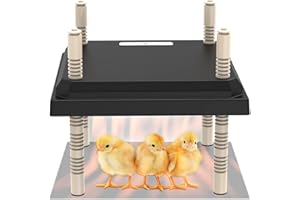 Tnarru (12'' x 12'') Chick Brooder Heating Plate, Brooder Heater for Chicks, Heat Plate with Adjustable Height and Angle for Chicken and Ducklings, Warms Up to 20 Chicks - 22 Watts