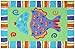 Tropical Reef Kissing Fish JellyBean Accent Rug