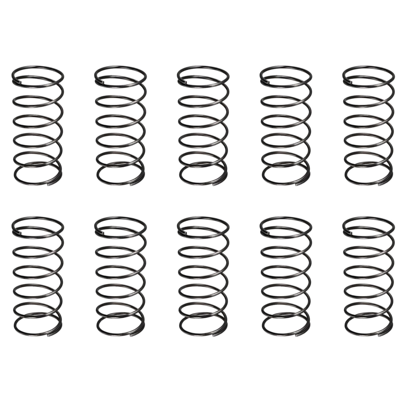 DTGN 1.2x20x45mm(DxODxL) Compression Spring - 10Pack - Good for Machinery - Spring Steel Extension Spring - Black