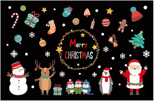 Amazon.com: christmas window clings set diy christmas stickers sheets Amazon.com: Christmas Window Clings Set DIY Christmas Stickers Sheets