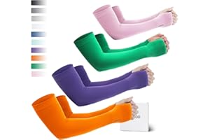 GOUNOD Sun Protection Cooling Arm Sleeves with Thumb Holes - Gardening Outdoors Sports Workouts Arm Sleeves