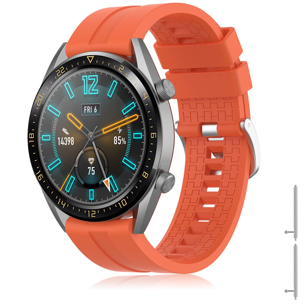 TOPsic Strap Compatible with Huawei Watch GT 2/Watch GT Fashion/Sport/Active/Elegant/Classic/Gear S3 Frontier/Galaxy Watch 46mm/S3 Classic, 22mm Silicone Watch Band Easy Fit Replacement Straps