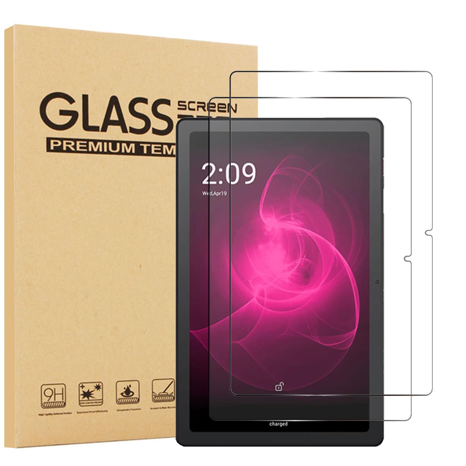Photo 1 of elitegadget 2-Pack Screen Protector For TCL TAB PRO 5G 10.36" Tablet Model 9198S - Tempered Glass Film High Definition 9H Hardness