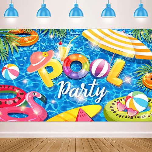 Yoinnt Pool Party Decorations, Summer Pool Party Backdrop, Hawaiian