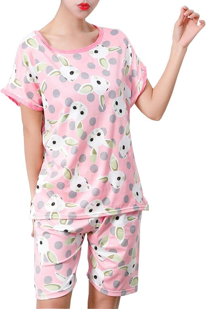 Big Girls Lovely Bunny Cute Sleepwear Summer Rabbits Loungewear Pajamas