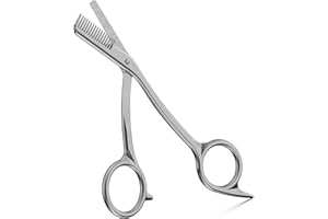 BEZOX Eyebrow Scissors with Comb - Stainless Steel Eyebrow Trimmer for Women and Men, Precision Eye Brow Comb Scissors, Sleek Eyebrows Grooming Kit - Silver