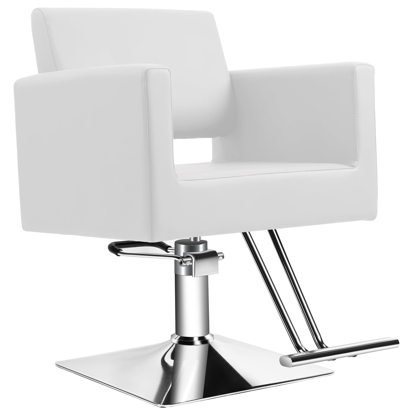 View 1 of **minor damage** **picture provided**
Hairdresser Barber Salon Chair,Capacity 330 Lbs - with Heavy Duty Hydraulic Pump, 360° Swivel Adjustable Spa Beauty Equipment, Hair Stylist Women Man for Barbershop,Home Hairdresser Barber (White)