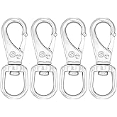 SHONAN 3.5 Inch Stainless Steel Flag Clips for Flagpole Rope- 4 Pack Diving Clips Flag Pole Clips, Swivel Snap Hooks for Dog leashes, Keychains, Boat Ropes, Bird Feeders
