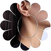 Aneneiceera Boho Exaggerate Circle Hoop Earrings Gold Oversized Circle Dangle Earrings Large Hoop Huggie Earrings Punk Smooth Circle Earrings Jewelry for Women and Girls