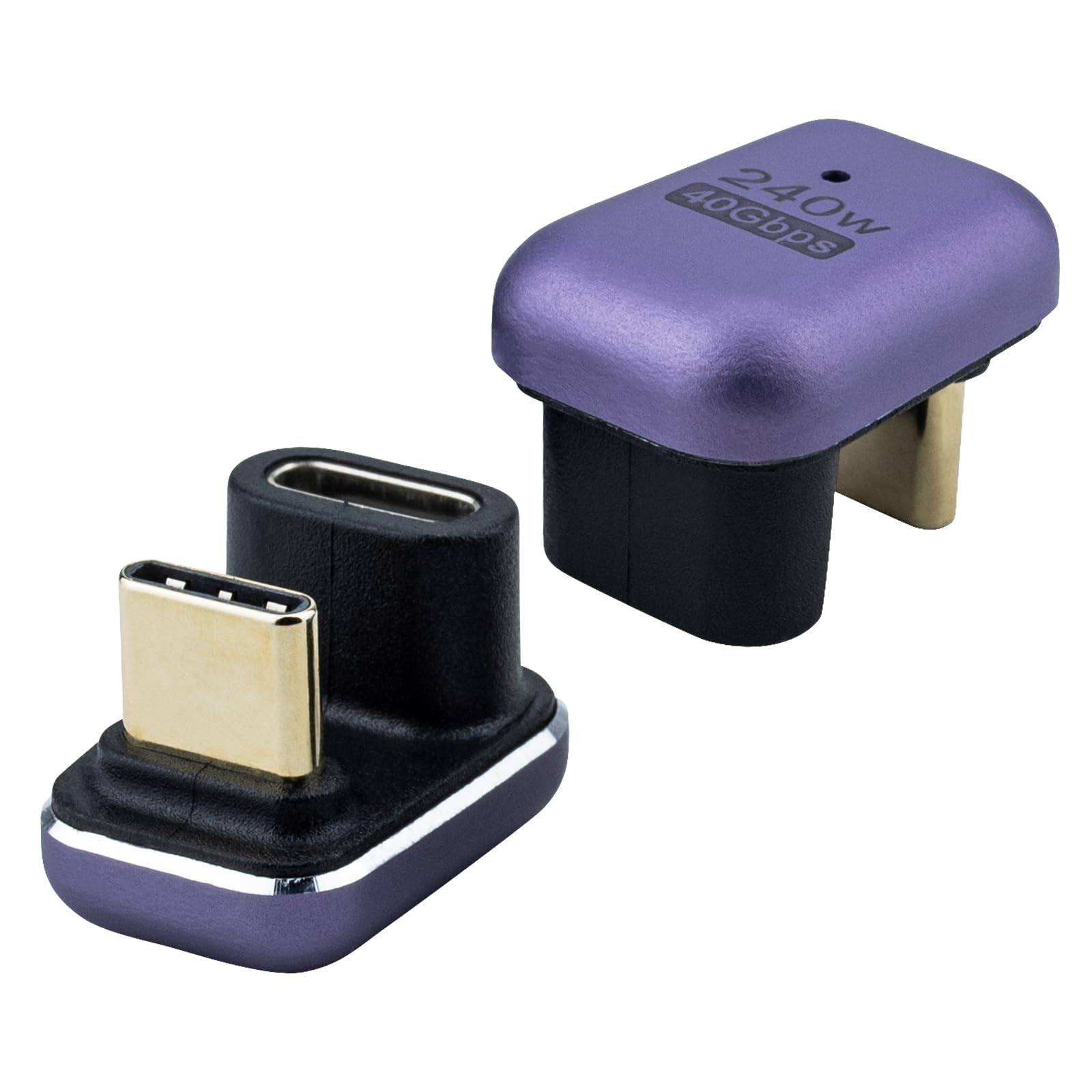 Leehitech 2 Pack 240W USB C to USB C Adapter, 40Gbps U Shape USB C Male to Female Adapter Thunderbolt 4/3 Compatible 240W Fast Charging 8K Displayfor iPhone 16/15 Series, Macbook, Laptop