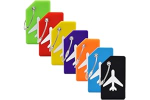 7 Pack Silicone Luggage Tag Baggage Handbag Travel Suitcase Tags with Name ID Card Perfect to Quickly Spot Luggage Suitcase (