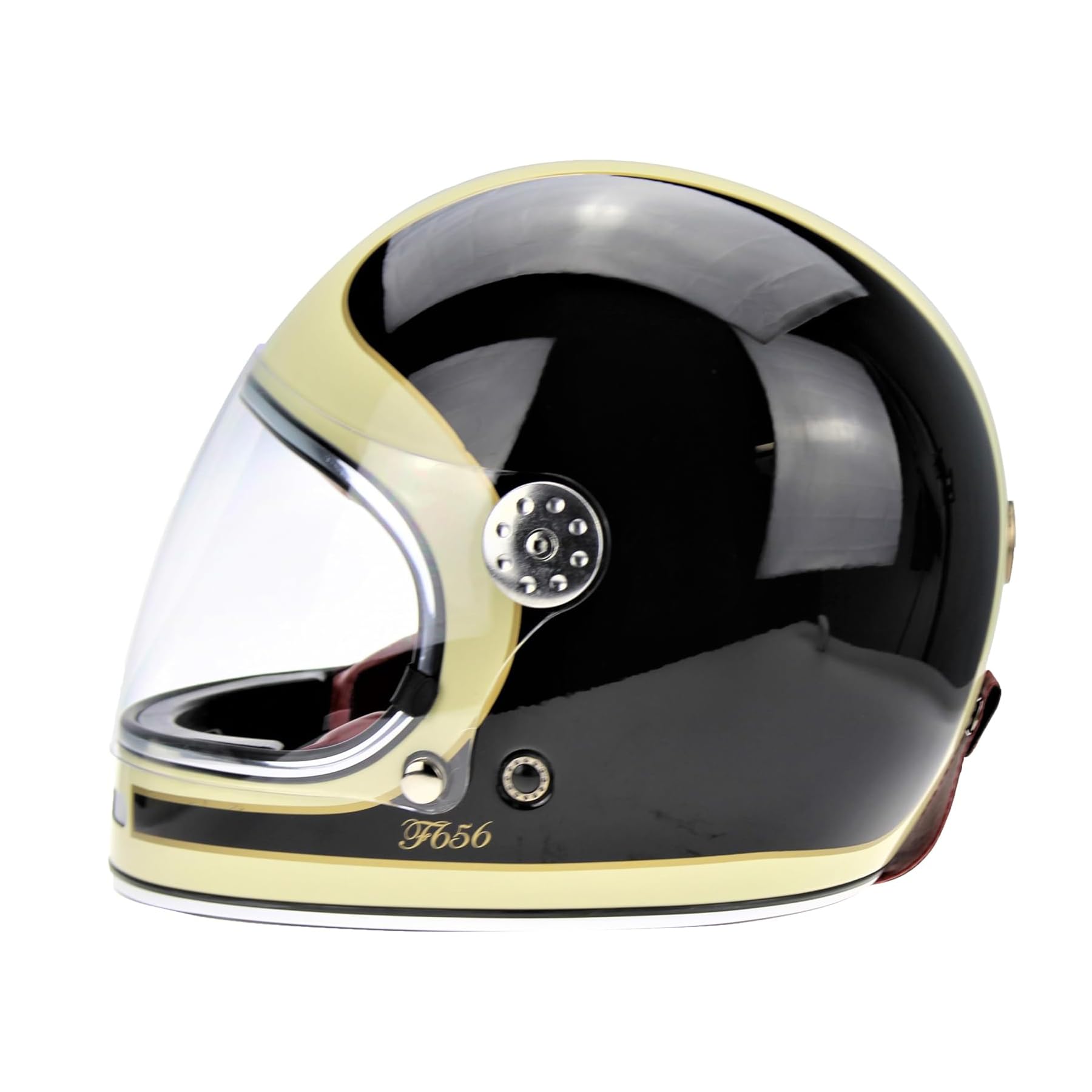 ViPER F656 Full Face Motorcycle Motorbike Helmet ECE 22.06 Approved Vintage Motorbike Helmets for Adult Men and Women Touring Urban Bike Safety Wear Full Face Helmet (Black/White,M)