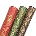 Wrapping Paper - Unique Gift Wrap Paper With Silver Metallic Covering - 3 Paper Rolls Per Set - 2 ft x 5 ft (Gold)