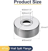 sourcing map 4pcs Shower Arm Flange ABS 70mm OD Escutcheon Plate for 20mm Pipe view 2