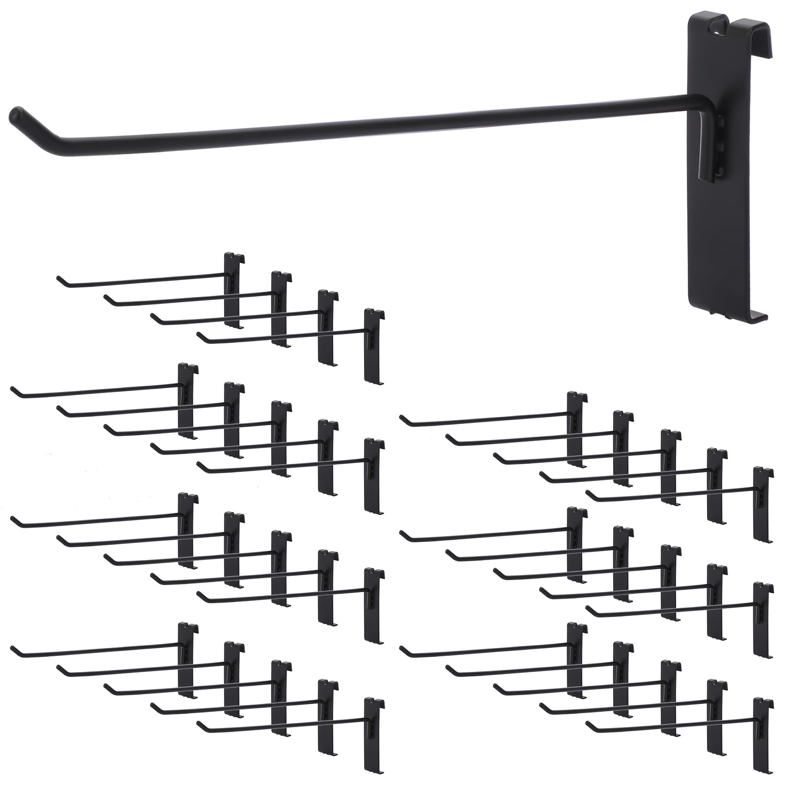 IGNPION 35Pcs Grid Panel Hooks, 20cm Retail Wall Grid Display Hooks for Display Stand Rack, Wire Grid Accessories Hangers for Shop, Garages, Workshops, IGPUK0727
