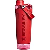 STANLEY Vitalize Shaker Bottle 20 oz | Leakproof Insulated Stainless Steel Shaker Cup | Base Storage and Twist On Fast Flow Lid | Protein Shakes and Pre Workout Powder | BPA-Free | Chili Red