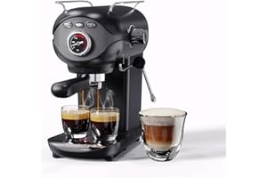 Nesskoko Espresso Coffee Machine, 20 Bar Compact Semi-Automatic Espresso Machine with Milk Frother for home Latte, Cappuccino, Black