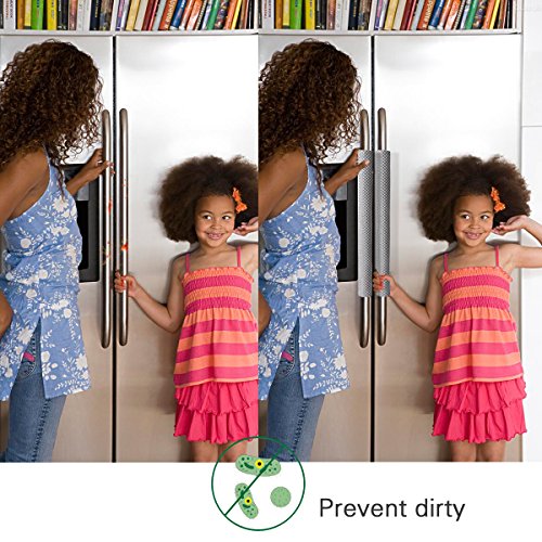 Ougar8 Refrigerator Door Handle Covers Handmade Decor Protector for Ovens, Dishwashers.Keep Your Kitchen Appliance Clean From Smudges, Food Stains (Rhombus Light Gray)