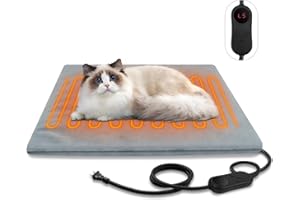 AFDUV Pet Heating Pads for Cats & Dogs Outdoor, 17.7x17.7inch Puppy Cat Heating Pad Bed Mat Outdoor Waterprooof, Heated Dog Blanket, Gifts for Cats Puppy