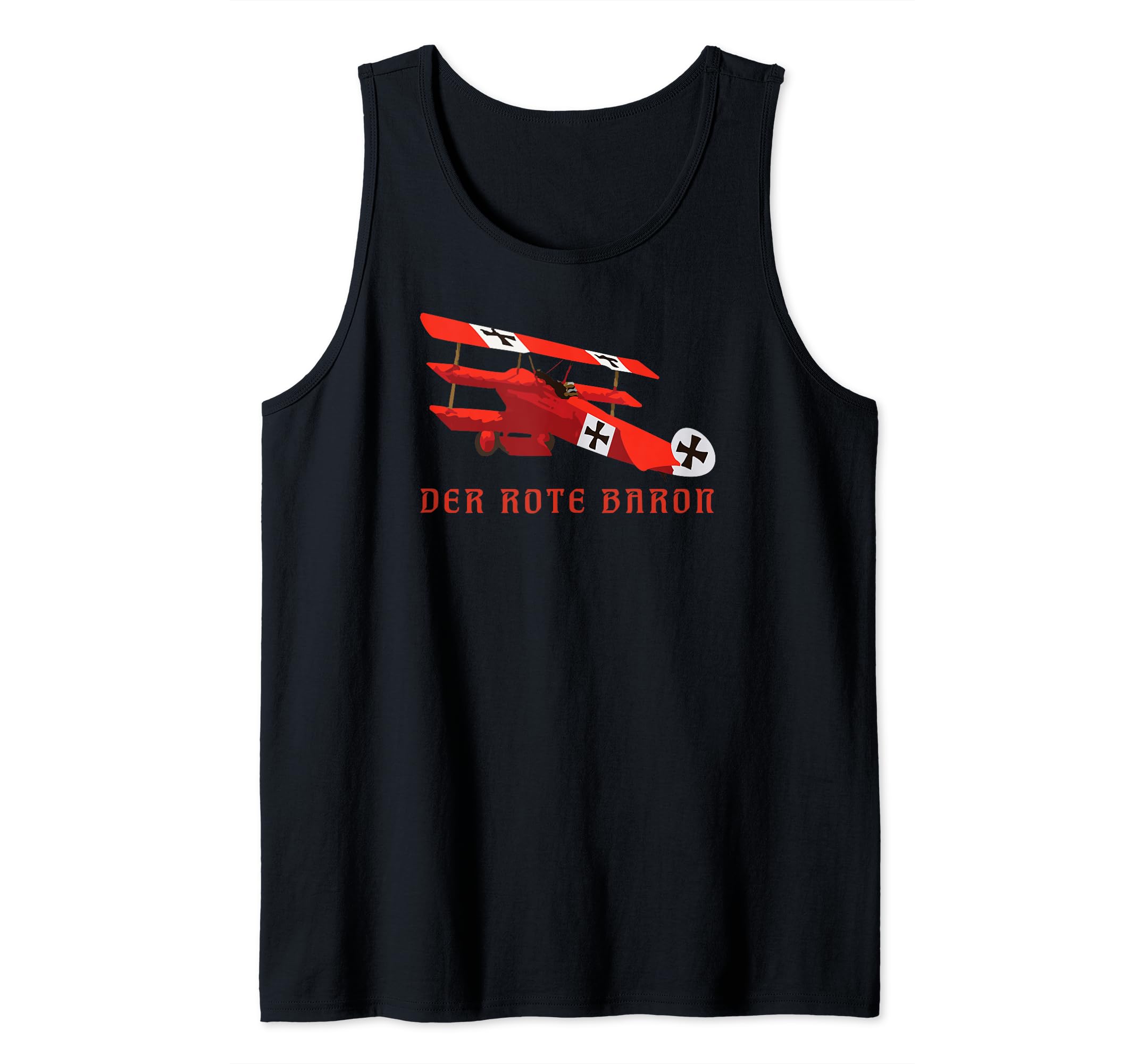 Red Rote Baron Fokker DR1 Triplane WWI Fighter Plane Tank Top