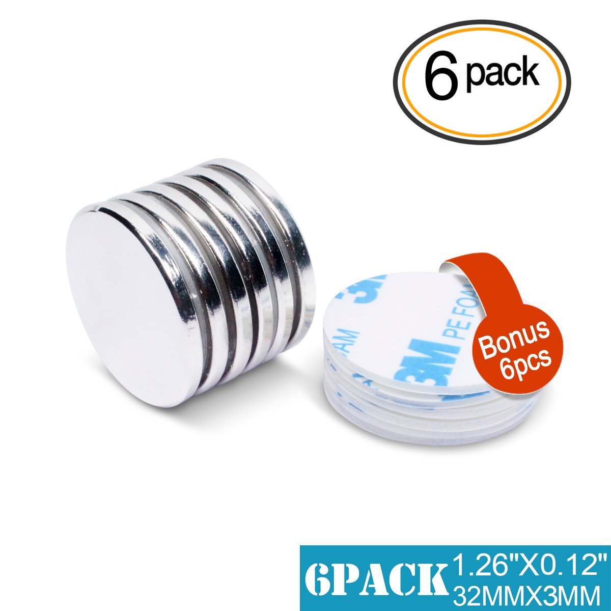 Potentes imanes de neodimio disco, 1,26