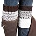 Fullkang Women Leg Warmers, Winter Jacquard Knitted Mixed Color Socks Boot Cover (Brown)