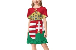 Hungarian Flag Hungary Emblem Girls Short Sleeve Dress Mini Summer Party Swing Sundress
