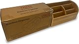 Osco Bamboo 5-Compartment Desk Organiser - Slim Wooden Stationery Holder view 5