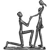 Iron 6th Anniversary Wedding Gifts for Her, Handcrafted Iron Sculpture Staute Ornament Figurine for Couples Romantic Figurines, Proposal Gifts Wedding Decor